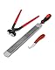 QWORK® 3-TLG Pferd Hufschmied Professionelle Huftrimm Werkzeug Kit, Hufmesser Hufschneidezange Hufraspelt