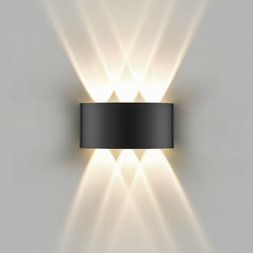 Oraymin LED Wandleuchte Innen IP65, 3000K Wandlampe mit 6 Lichtquellen, 6W...