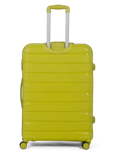 Image of Teakwood MA Trolley Bag, Hard with Zipper Closure, Adjustable Push Button & Cross Side Strap, Number Lock System 360 Degree (Lime Green, Set of 3)