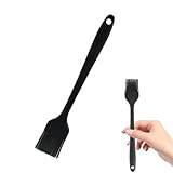 BLOOPIC はけ 料理ブラシ シリコンオイルブラシ キッチン用品 料理 ベーキング 調味料ハケ 耐熱ロングハンドル 肉 BBQ バーベキュー オイル 食品レベルシリコン素材 21cm*3.5cm ベーキングツール （ブラック）