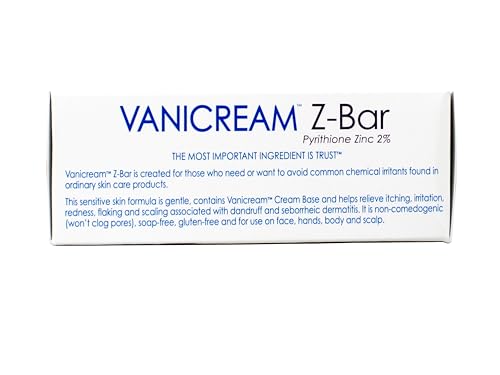 Vanicream Z-Bar Seborrheic Dermatitis & Anti-dandruff Medicated Cleansing, 3.5 OZ