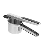 HEATSHAKING Edelstahl Kartoffelpresse Handliche Kartoffelstampfer Mit Ergonomischem Griff Für Püree Gemüsebrei Und Babynahrung Leicht Und Platzsparend Hochwertiges Küchenwerkzeug