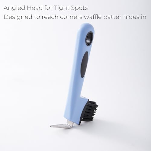 Waffle Maker Cleaning Brush - Waffle Iron Cleaner with Scraper Hook | Deep Clean Kitchen Appliance, Griddle, Panini Press, Electric Grill, Sandwich Maker, Crepe Maker & Cast Iron Cookware