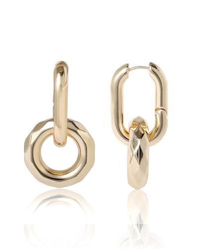 Chunky Drop Earrings Gold-Tone, Modern Jewelry