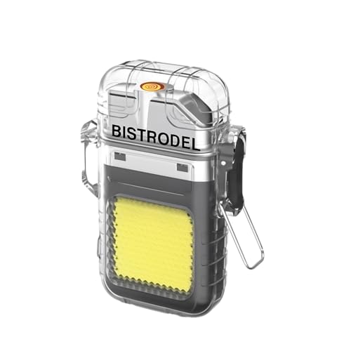 Image of Waterproof LED Flashlight Plasma Lighter | USB Rechargeable Keychain Torch | Windproof Flameless Mini Lantern for Outdoor, Camping, Hiking, Survival | Transparent Multi-Utility Pocket Light