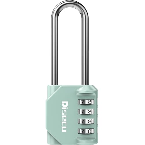 Image of 1 Pack disecu 2.6 Inch Long Shackle Combination Lock, 4 Digit Outdoor Waterproof Padlock for School Locker, Gym Locker, Storage Unit, Gate, Fence, Toolbox, Cabinet (Turquoise)