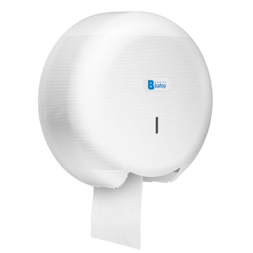 Portarrollos Dispensador de Papel Higiénico Industrial Rollos de 220mm Mandril de 45mm 100% plástico Reciclado, Incluye Llave de Seguridad, Fácil Instalación