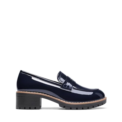 Image of DREAM PAIRS Women's Platform Chunky Heeled Loafers, Womens Business Casual Shoes