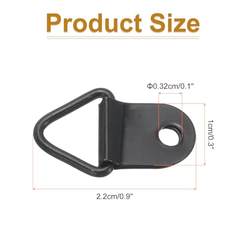 Image of uxcell 100Pcs Triangle Ring Iron Picture Hangers with Screws, Single Hole with Screw Small Decor Hooks for Hanging Picture Clock, Paintings Artwork Picture Frame Hook Photos Black