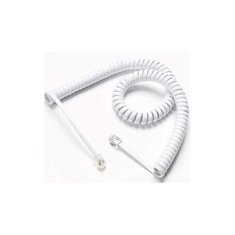 Telephone Cord, Phone Cord,Handset Cord, White, 1 Pack, Universally Compatible Cover