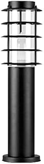 MiniSun 4 x Modern IP44 Rated Outdoor Black Stainless Steel Bollard Lantern Light Posts