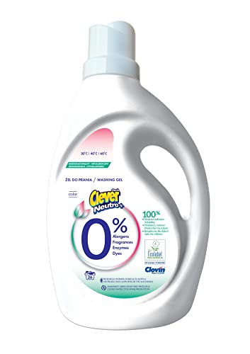CLEVER Gel de lavado neutro biodegradable (26 Lavados) Detergente hipoalergénico 1,56 l