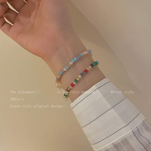 Handmade Colorful Floral Bracelet for Girls - Bohemian Forest Style, Plastic/Resin, Kids&Teens Summer Accessory2