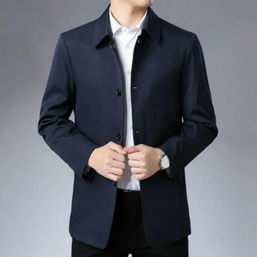 Men Casual Business Lapel Windbreak Jackets Spring Business Casual Coat4