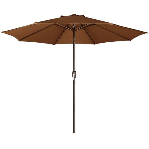blissun 939 outdoor patio umbrella outdoor table umbrella yard umbrella market umbrella with 8 sturdy ribs push button tilt and crank