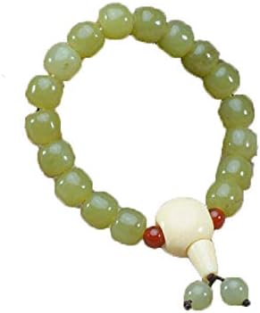 Men Women Fashion Hetian Light Greenish White Jade Bracelet