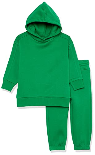 Amazon Essentials Unisex Kids' Modern Sweat Set, Pack of 2, Green, 9 Years