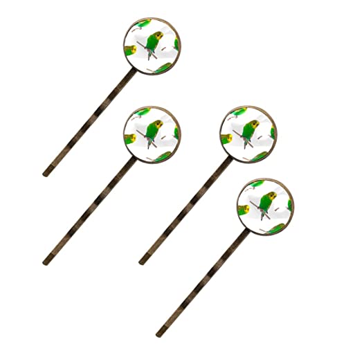 Épingles à cheveux femme motif perroquet blanc : lot de 4 pinces