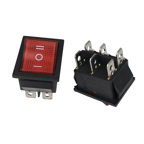Interruptor basculante KCD4 de 3 posiciones ON-OFF-ON con luz amarilla de 220V para control 3