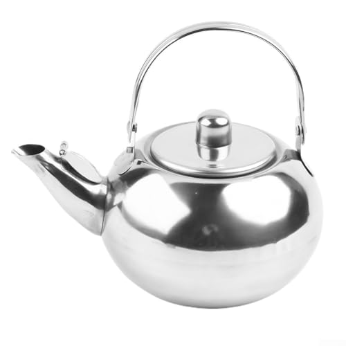 Hasaller Tetera de acero inoxidable, tetera con infusor de té, juego de tetera de hojas sueltas, 1 L, 1,5 L, 2,5 L, fácil de limpiar (1 L)