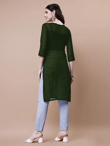 Image of EthnicJunction Women's Georgette Straight Fit Tunic Tunic