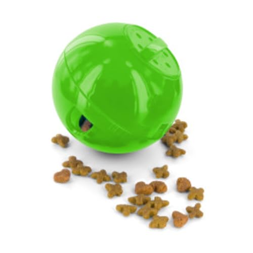 Comederos y bebederos | Petsafe Slimcat Juguete Dispensador De Comida Para Gatos, Bola Dispensadora, Juego Interactivo Para Gatos, Juguete Relleno De Golosinas - Verde