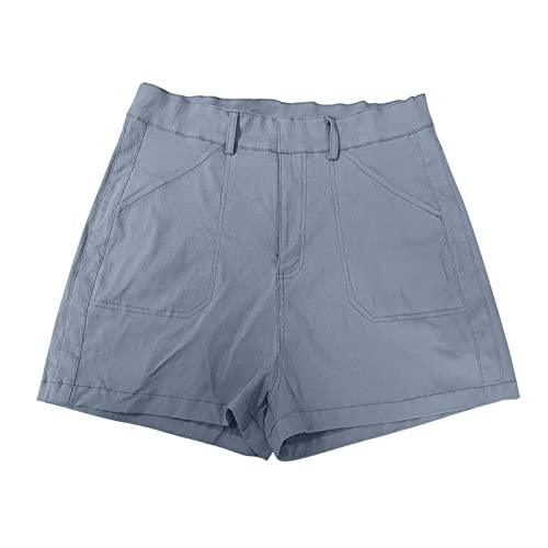 Deals Of The Day Womens Stretch Twill Shorts Womens Stretch Twill Shorts Plus Size Chino Bermuda Shorts Thin Waist Pull On Regular Fit Hiking Shorts Athletic Clothes With Pockets Light Blue Xx-Large #TOP4