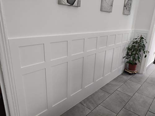 Old Farm Woodcraft Edwardian style wall panelling moisture resistant with backboards Primed white