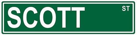 Scott St. Street Sign 24x6 Funny Joke Humor Novelty Metal Aluminum Sign