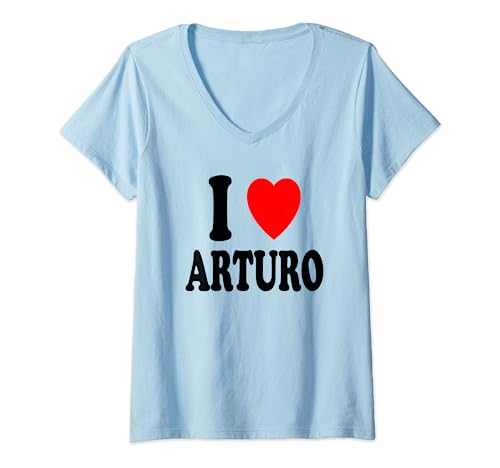 Damen I Heart (Love) Arturo süßes passendes Paar Ehepartner verheiratet T-Shirt mit V-Ausschnitt