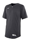 Mizuno Youth Nxt 1-Button Baseball Jersey Youth Nxt T-Shirt mit 1 Knopf für Kinder, Anthrazit, S