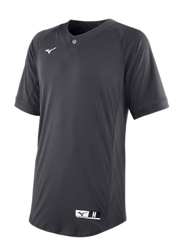 Mizuno NXT 1-Button Baseball Jersey | Mens Baseball Jersey | Charcoal | US XXL