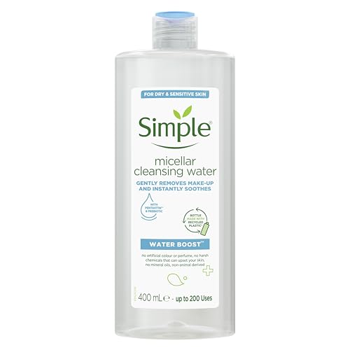 Simple Water Boost Hydrating Micellar Water Soothing Makeup Remover For Dry and Sensitive Skin 400 ml