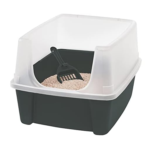 Iris Ohyama, Kattlådor med höga sidor, inget spill av skräp, avtagbar hög kant, ingångshöjd: 15 cm, skopa ingår, för katt - Cat Litter Box CLH-12, Grått
