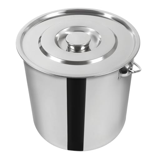 KOLHGNSE Heavy-Duty 20L Stainless Steel Bucket with Leak-Proof Lid, 1.6mm Thick 304 Steel for Kitchen Storage, Gardening, Outdoor Use, Commercial Grade