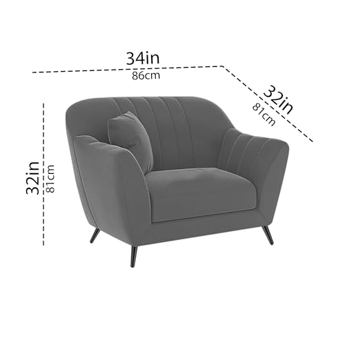 Image of Atticus 3+1+1 Seater Sofa Set for Living Room (Dark Grey Colour) Premium Fabric Sofa