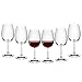 Gerlach 1760 Weingläser Rotweingläser Gläser Set 6 Stück 390 ml Rotweinkelche Kristallglas Wein Glas Spülmaschinenfest Flow, Rot