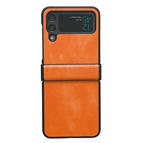 Coque Samsung Galaxy Z Flip4 5G rigide König Design transparente orange