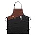 Fartuchy na szelkach z kieszeniami Unisex fartuch handlowy do gotowania w kuchni Restauracja Malowanie Crafting (kawa z czarnym jednym rozmiarem)