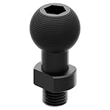 Tackform ブラック オートバイミラーホールマウント - M10 x 1.25 リバースファインスレッド20mmボール | ハードコートアルマイトCNCビレットアルミニウム | リバース/左手用 細ネジ取り付け穴のみ