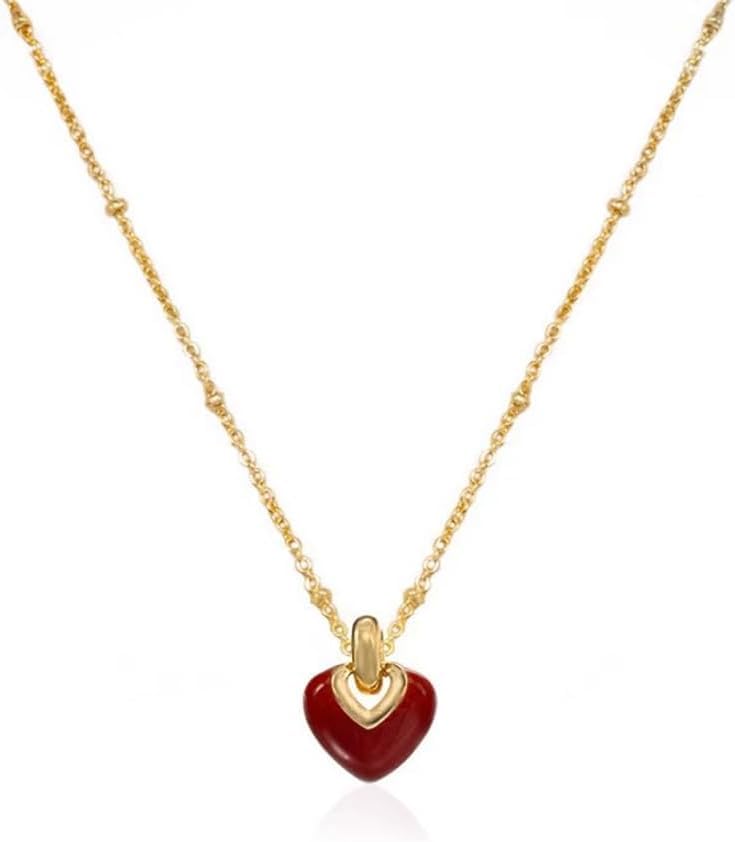 XFSRG Collier Femme Coeur Rouge en Alliages Bijoux Élégant...