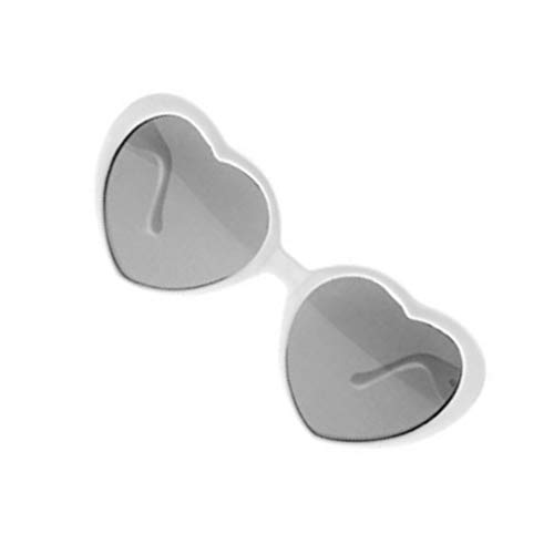 FENICAL Special Effects Glasses Party Favor Peach Heart Light Diffraction Eyeglasses Light Changing Eyewear (White) - Thumbnail 6