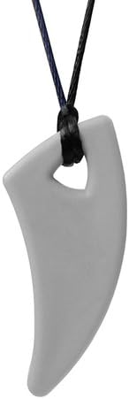 Ark's Saber Shark Tooth Chewelry Sensory Necklace Standard - Light Grey