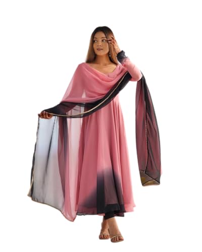 Heni Fashion Ready Wear Indian Style Pure Soft Fox Georgette Colourfull Anarkali Suit Gown