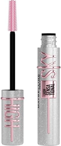 Maybelline Lash Sensational Sky High Glitter Mascara, Diamond Effect Eye Makeup for Lashes and Brows, Washable, Space Diamond, 1 Count