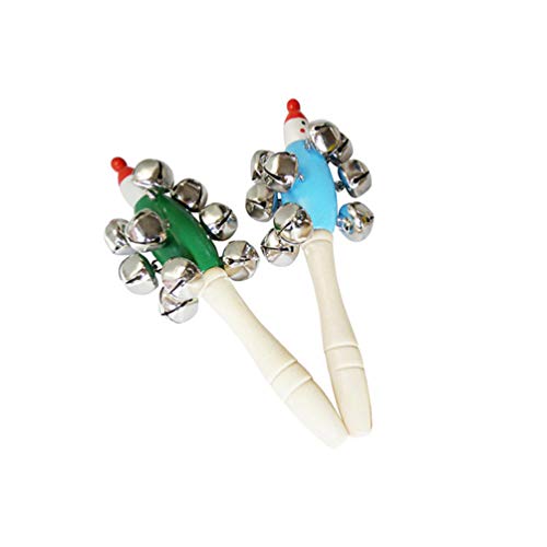 STOBOK Sinos de Chocalho de Madeira 2Pcs 19X4. 5X4. A AlÃ§a de Madeira de 5Cm de Natal Chocalhos Ins