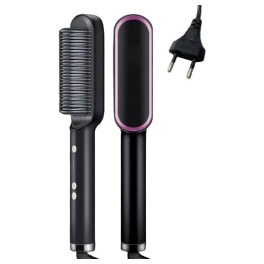 Escova Alisadora e Modeladora Profissional - Seca, Alisa e Modela Cabelos com Tecnologia de Cerâmica - Resultados de Salão em Casa Marca RP2 Tech