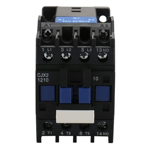 Baomain CJX2-1210 3 polos Contactor AC – Bobina 24VAC, 3NO+1NO Auxiliar, 660V trifásico, montaje en riel DIN para motores, bombas y paneles de control industrial miniatura 1