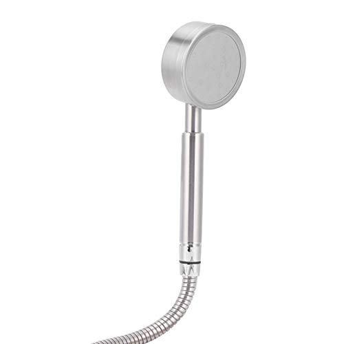 Pommeau de douche jet puissant en acier brossé avec support inclus