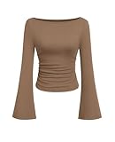 Size: XS=US 2-4, S=US 4-6, M=US 8-10, L=US 12-14, XL=US 16-18, XXL=US 20. Long sleeve shirts for women is made of 92% viscose and 8% elastane. The material is High-stretch, comfortable, soft, lightweight, breathable, skin-friendly Features: Boat neck...